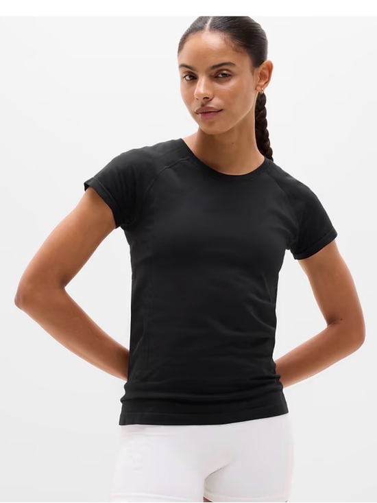 Athleta Tops - Athleta Momentum Flex Black Short Sleeve Crewneck Top